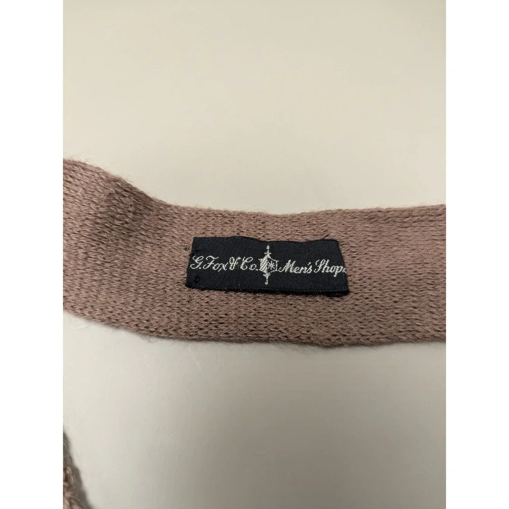 Vintage Rooster Rufflernt Knit Tie 55% Mohair 45% Wool Brown Square End Necktie